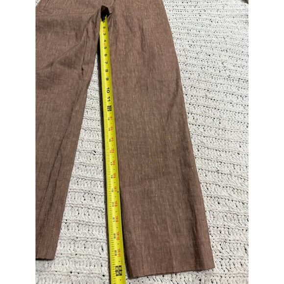 Theory Treeca Pull On Pants Linen Lyocell Womens Size 0 Brown Stretch MSRP $245 - Picture 3 of 10